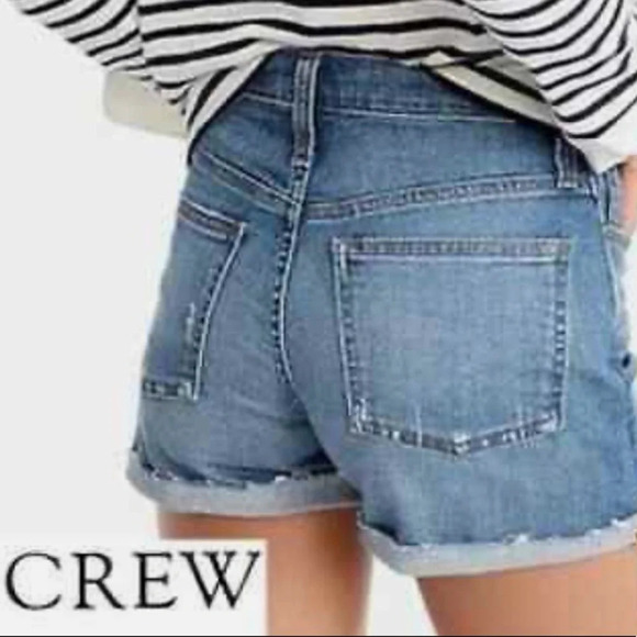 J. Crew Stretch Blue Jean Short Sz 0 - Picture 1 of 7